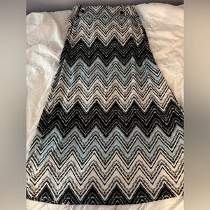 Robert Louis Monochrome Chevron Skirt